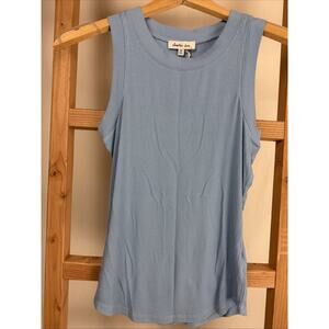 NWT Another Love Dear John CLEO Ocean Blue Ribbed Tank Top #1106 Size SM